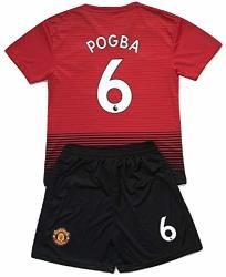 GADZHINSKI2017 Pogba 6 Manchester United 2018-2019 Kids youths Home Soccer Jersey & Shorts 11-13 Years Old