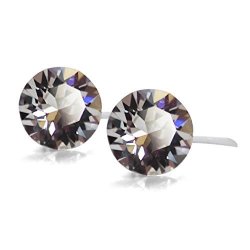 Swarovski Crystal Invisible Clip On Stud Earrings 8 Mm Women Fashion