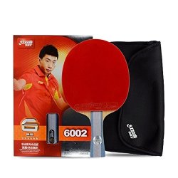 Dhs 6-STAR 6002 Shake Hand Premium Table Tennis Racket Ping Pong Paddle Blade Inverted Rubber With Carry Case