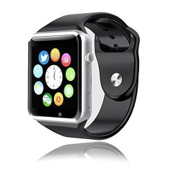 Bluetooth Smart Watch With Sim Card Slot For Ios Iphone Android Samsung Htc Sony Lg Smartphones Silver-black