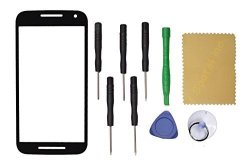 Black Front Touch Screen Outer Glass Lens For Motorola Moto G 3RD Gen + Tools