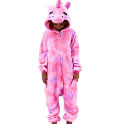 Kids Pink Starry Unicorn Onesie - 140