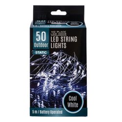 String Lights - Outdoor - Cool White - 5 M - 50 LED - 8 Pack