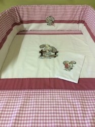 Embroidered 'tatty' Bunny - Duvet Cover Bumper Cover & Pillowcase Set For Baby.