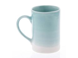 Straight Sided Mug Half Dipped Turquoise