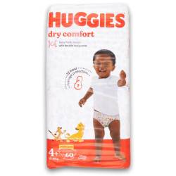 Huggies Dry Comfort Baby Diapers Size 4+ Jumbo Pack - 60 Diapers