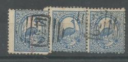 Australia New South Wales 1888 2d Prussian Blue Strip Of 3 With Huge Perforation Error