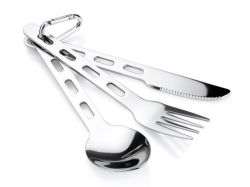GSI Outdoors Gsi Glacier Stainless Steel Cutlery Set On A Ring Set Of 3