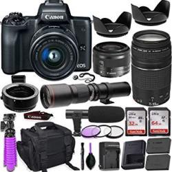 Canon Eos M50 Mirrorless Camera + 15-45MM Is Stm Lens + 55-200MM Is Stm Lens Black +