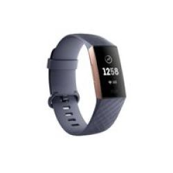 Fitbit Charge 3 Fitness Activity Tracker with Heart Rate Monitor Blue-Grey & Rose Gold