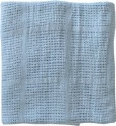 Cotton Cellular Blanket For Pram Or Crib Blue