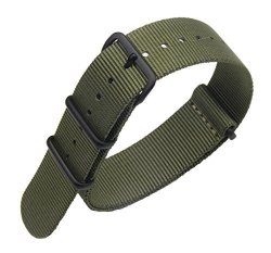 22MM Army Green Deluxe Premium Nato Style Sturdy Exotic Soft Nylon Sport Men's Wrist Watch Band Wristband