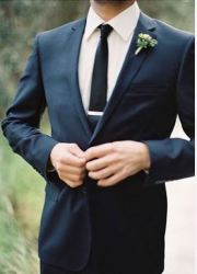 Groom Groomsman - Woven Silk Skinny Tie Black - Match The Bride's Colours