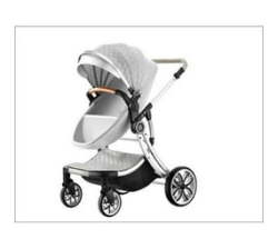 Luxury Egg Shell Baby Strollers Pram 2-IN-1 - Grey