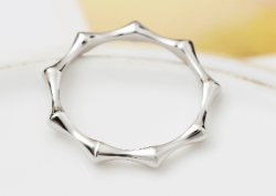925 Sterling Silver Geometric Infinity Bamboo Ring