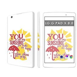 Decal Skin Matching Wallpaper - You Are My Sunshine Compatible For LG G Pad X 8.0 8" Screen