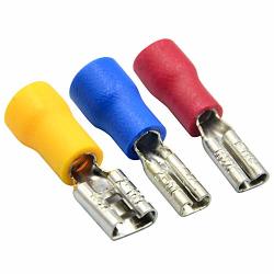 uxcell 200Pcs SV5.5-5 Insulated Fork Spade Wire Connector Electrical Crimp Terminal 12-10AWG Yellow