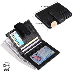 Card Credit Wallet Case Rfid Blocking Bifold Wallets For Men Leather Pabin Classic Black