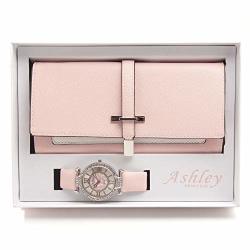 Women's Essentials - Matching Women's Watch & Colorful 2 Layer Design Wallet Gift Set - ST10234 Blush
