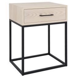 Max Bedside Table 1 Drawer Ash Cotton