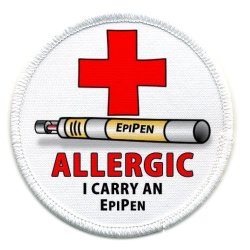 Allergy Alert Epipen Medical 3 Inch Sew-on Patch