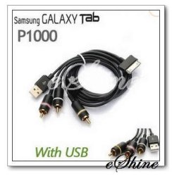 Tv Out Composite Video Audio Tablet Av + USB Cable For Samsung Galaxy Tab P1000