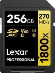 Lexar 256GB Professional Gold Series 1800X Uhs-ii Sdxc Memory Card