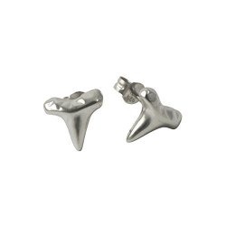 Apop Nyc 925 Sterling Silver Shark Tooth Style Stud Earrings Jewelry