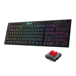 Redragon K618 Horus Tkl Low Profile Rgb Wireless Gaming Keyboard Black