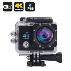 4K WiFi Waterproof Action Camera in Black