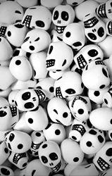 Lot Of White MINI Skulls Jewelry Making Beads For Halloween Crafts Party Goth Jewelry Scary Fun - Diy For Handmade Bracelet Necklace Craft Supplies