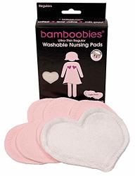 Bamboobies Washable Nursing Pads For Breastfeeding Reusable Breast Pads 2 Pairs - Regular