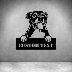 Staffordshire Bull Terrier With Custom Text - 600MM Matt Black