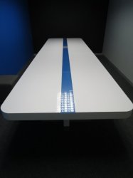New Gloss White Boardroom Table With Audio Visual Input Panel For
