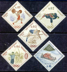 Monaco 1964 Olympic Games Tokyo Unmounted Mint 808-812 Complete Set
