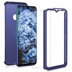 Kwmobile Cover For Huawei Y7 2019 Y7 Prime 2019 - Shockproof Protective Full Body Case With Screen Protector - Metallic Blue