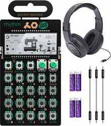 Teenage Engineering PO-12 Pocket Operator Rhythm Drum Machine Bundle With Samson SR350 Over-ear Closed-back Headphones Blucoil 3-PACK Of 7" Audio Aux Cables And 4 Aaa Batteries