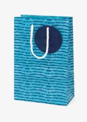 Striped Ocean Blue Small Gift Bag