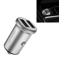 CC-3851 Dual USB Ports Smart Car Charger For Iphone Ipad Samsung Htc Sony LG Huawei Lenovo And Other Smartphones Or Tablet Silver