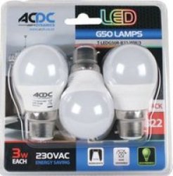 Warm White LED Golf Ball Lamp 3W 3 Pack