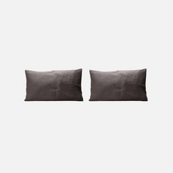 Trousseau Linen Set of 2 French Linen Pillowcases in Grey