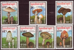 Kampuchea 1989 Fungi Mushrooms Sg Cat 1001-7 Complete Unmounted Mint Set