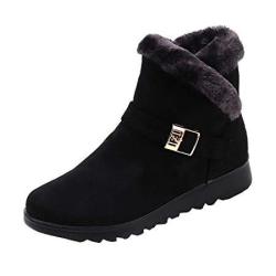 Miuye yuren Booties Womens Ankle Boots Chunky Heel Lace Up Slouchy Boots Winter Zipper Snow Boots Shoes
