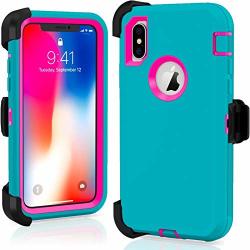 Fastsun Apple Iphone Xr Defender Case Protective Hybrid Rugged Tpu Shockproof Defender Case Dual Layer Design Hard Coverwith Free Belt Clip 360 Rotation For