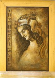 Acrylic Lady - Framed In Natural Wooden Frame