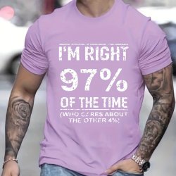 Slogan Pattern Print Men's T-Shirt Graphic Tee Men's Summer Clothing Men's Clothing