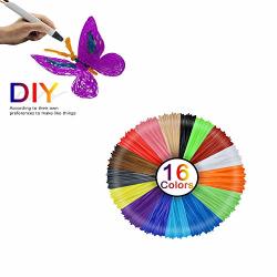 16 Piece 3D Pen Filament 1.75MM Abs - 3D Pen Refills 3D Printer Filament For 3D Print Pen In Multicolor Pack 20 Feet Lengths 18 Colors