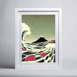 Yetiland A3 White Framed Go With The Flow Print