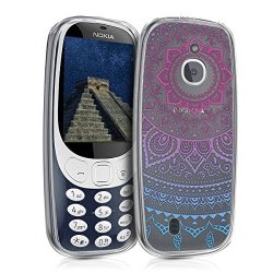 Kwmobile Tpu Silicone Case For Nokia 3310 3G 2017 4G 2018 - Crystal Clear Smartphone Back Case Protective Cover - Blue Dark Pink Transparent
