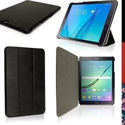 Igadgitz Premium Black Pu Leather Smart Cover Case For Samsung Galaxy Tab S2 9.7" SM-T810 With Multi-angle Viewing Stand + Auto Sleep wake + Screen Protector